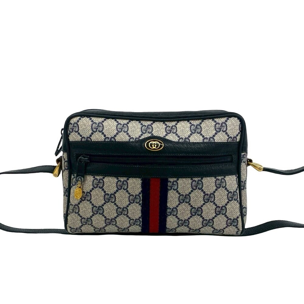 GUCCI (Old Gucci) Sherry Line GG Logo Pattern Leather Mini Shoulder Bag/Sacoc...